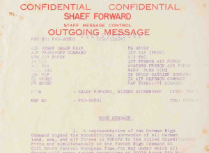 Eisenhower's SHAEF Forward Total Ceasefire Order (May 7, 1945): "All offensive operations by Allied Expeditionary Force will cease"